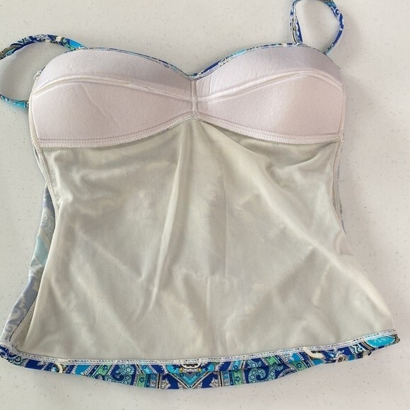 Tommy Bahama Relax Paisley Floral Tankini Swimsuit Adjustable Straps Padded Ruch - Picture 12 of 13